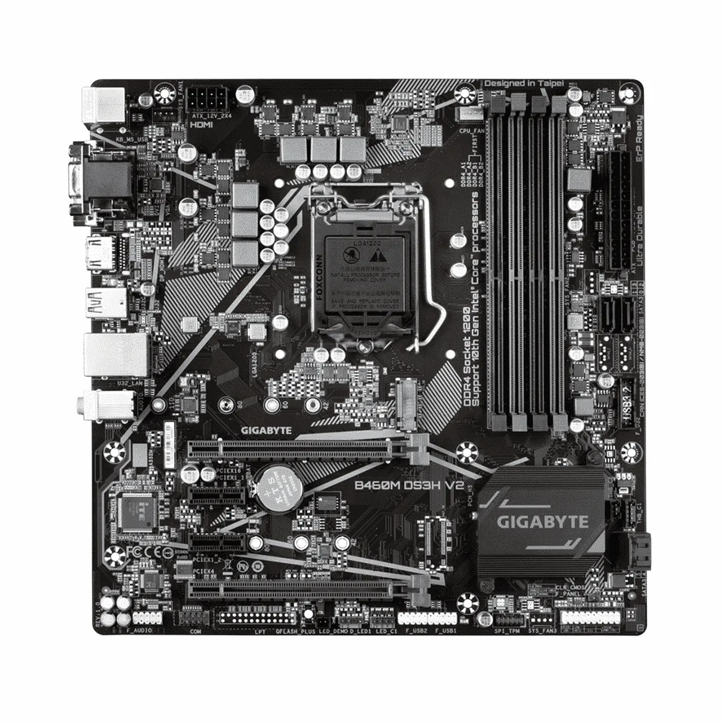Placa Madre Gigabyte B460M DS3H V2 (LGA1200, M.2, DDR4, MicroATX) 3
