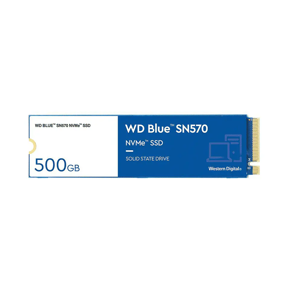 Disco Sólido WD Blue SN570 de 500GB (NVMe, M.2 2280, PCIe 3.0), WDS500G3B0C 1