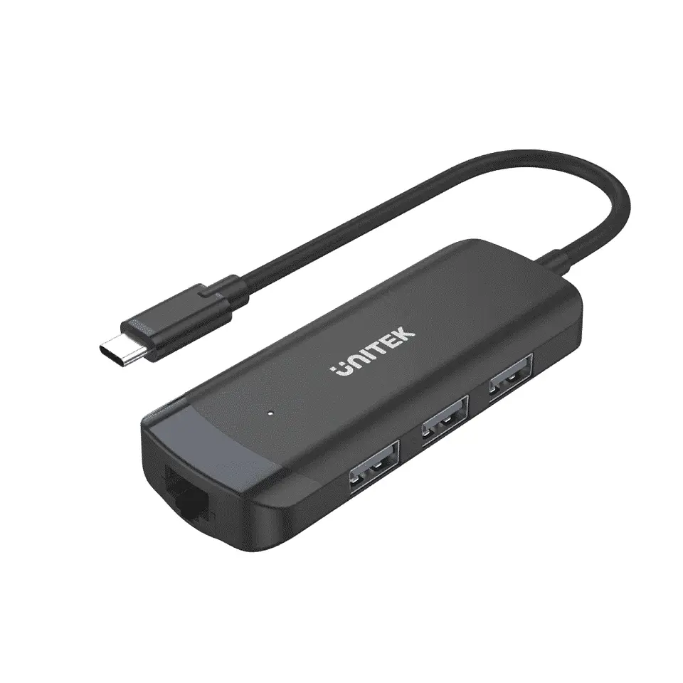 Hub USB-C Unitek 4 en 1 (3x USB 3.2 - 1x Puerto Gigabit Enthernet) 1