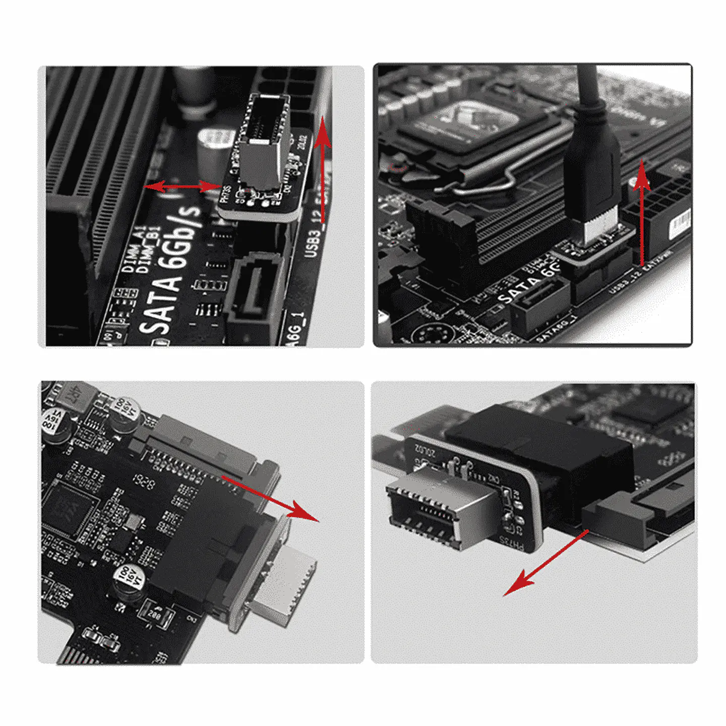 Adaptador Panel Frontal Usb Tipo C a Tipo E Para Placa Madre 4