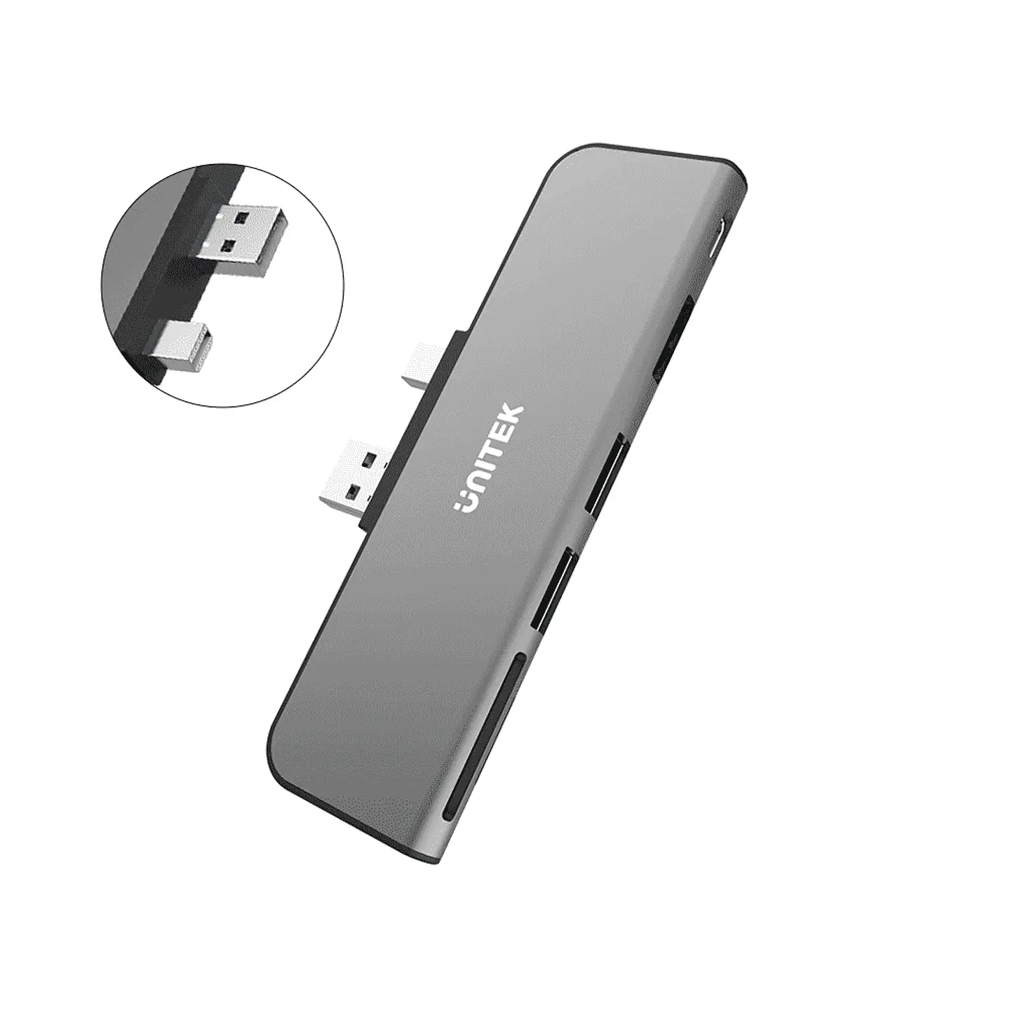 HUB Unitek 6 en 1 para Surface Pro (HDMI, Mini DPort, USB 3.1, MicroSD) 2