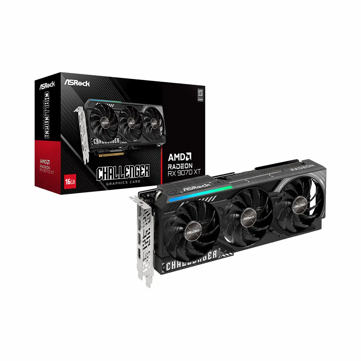 Tarjeta de Video ASRock RX 9070 XT Challenger 16GB GDDR6 PciE-5 1