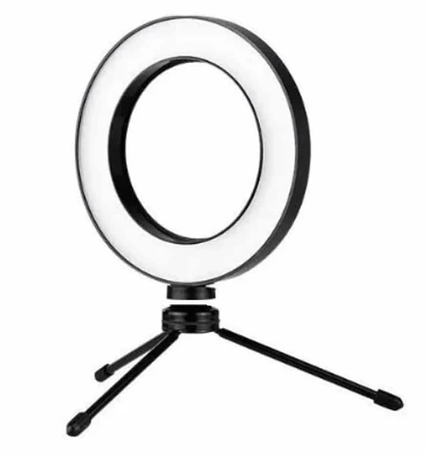 Aro de luz 16cm, 3 tonos regulable, incluye trípode de mesa