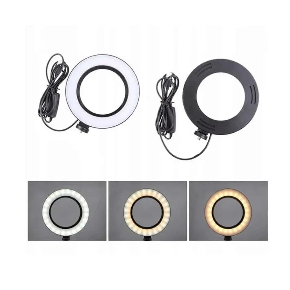 Aro de luz 16cm, 3 tonos regulable, incluye trípode de mesa 2