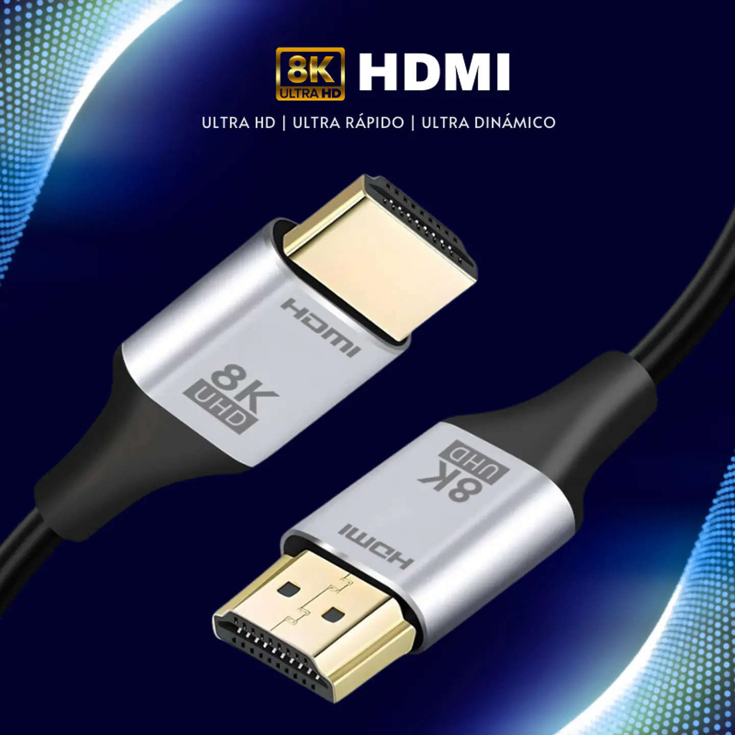 Cable Hdmi 2.1 Vanto 8k, 4k @120hz 48gbps Premium Oro 3mts 3