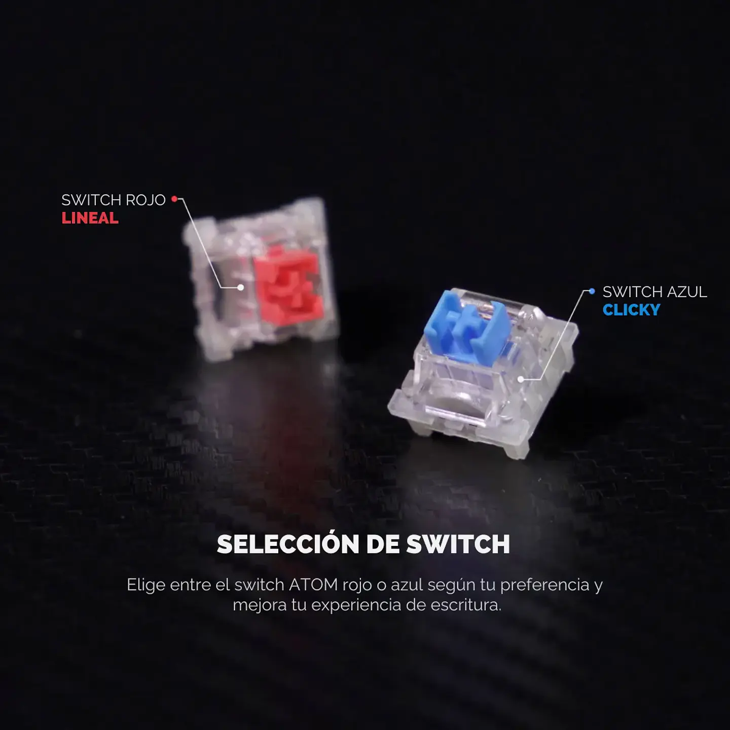 Teclado Gamer Mecánico Fantech Mk874V2 Atom63 Mori Blue Switch Red 6