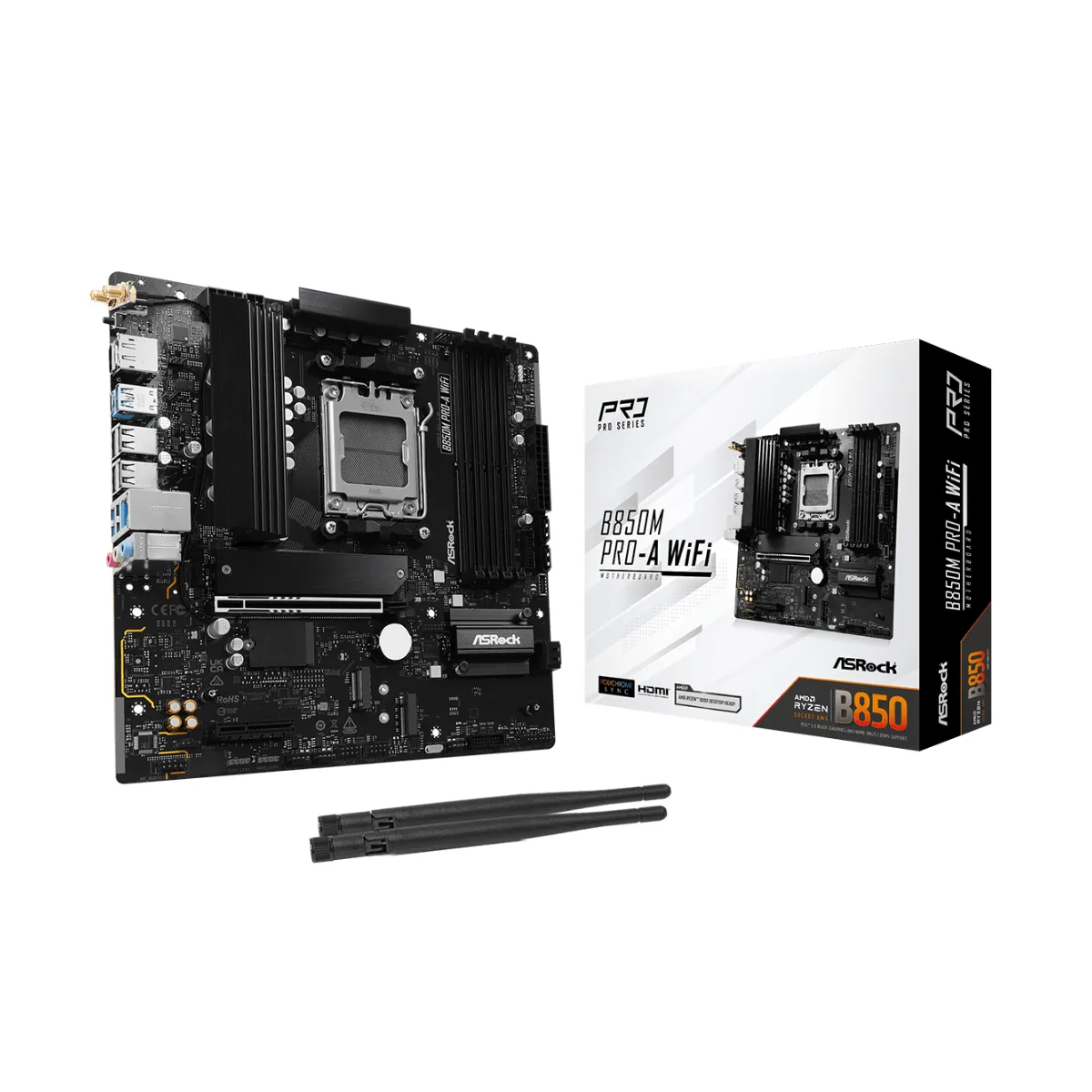 Placa Madre ASRock B850M Pro-A WiFi DDR5 AM5 M.2 Micro ATX
