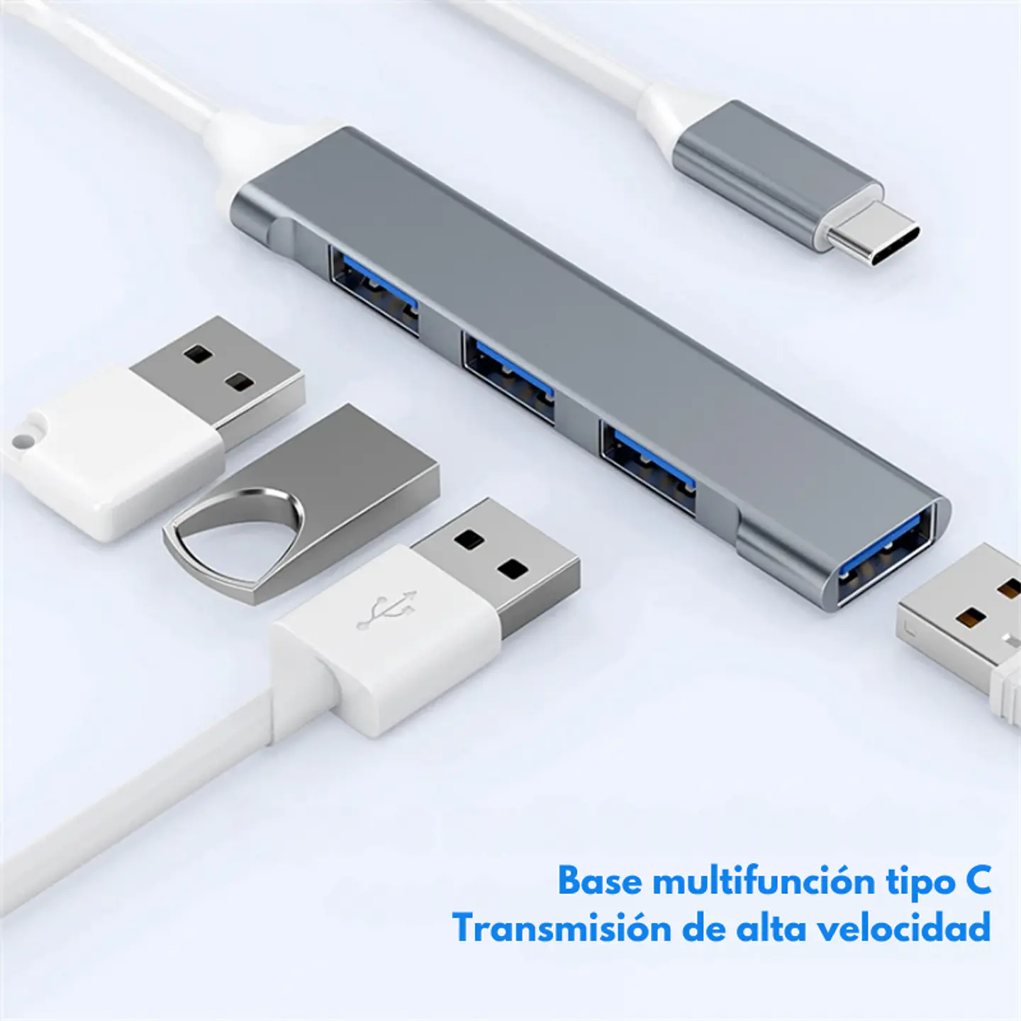 Adaptador Hub Extensor Tipo C a 4 Puertos Usb 3.0 y 2.0 5gbsp 4