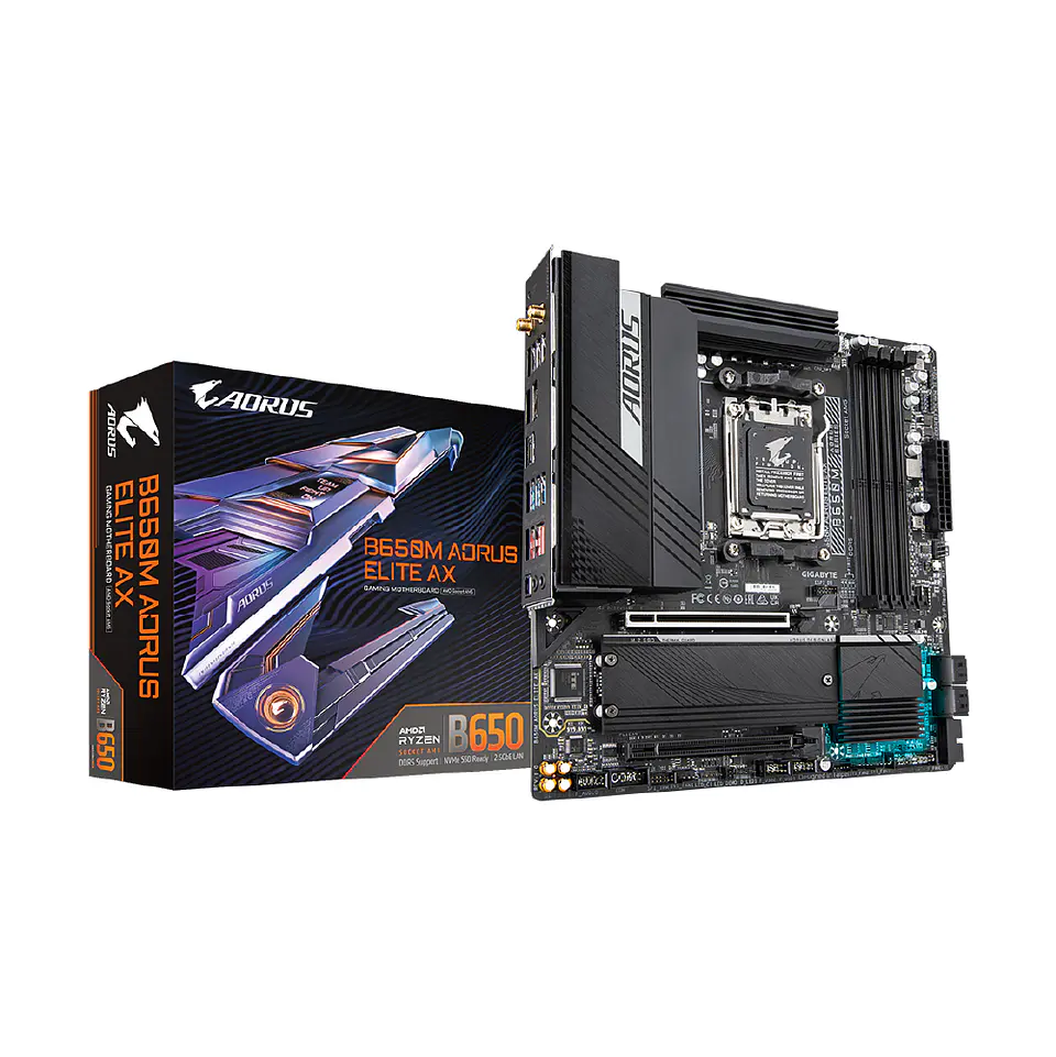 Placa Madre Aorus B650M Elite AX, AM5, DDR5, mATX Dual Chanel 1