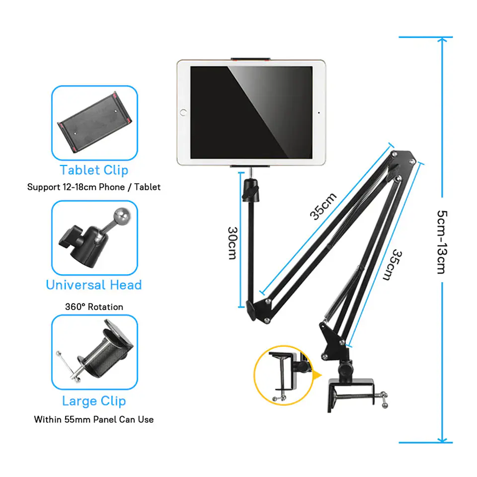 Soporte De Teléfono, Tablet Brazo Flexible Universal Escritorio - Especial Telet 3