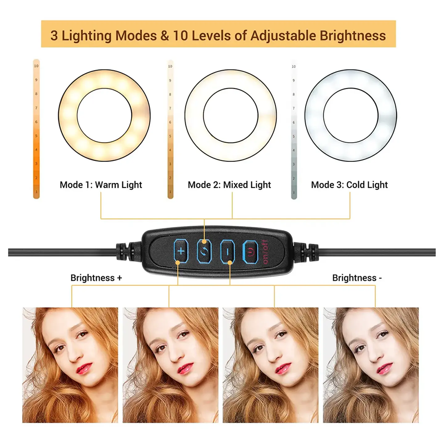 Kit 2 En 1 Aro Luz Fotografias Led Selfie Soporte Tik Tok 4