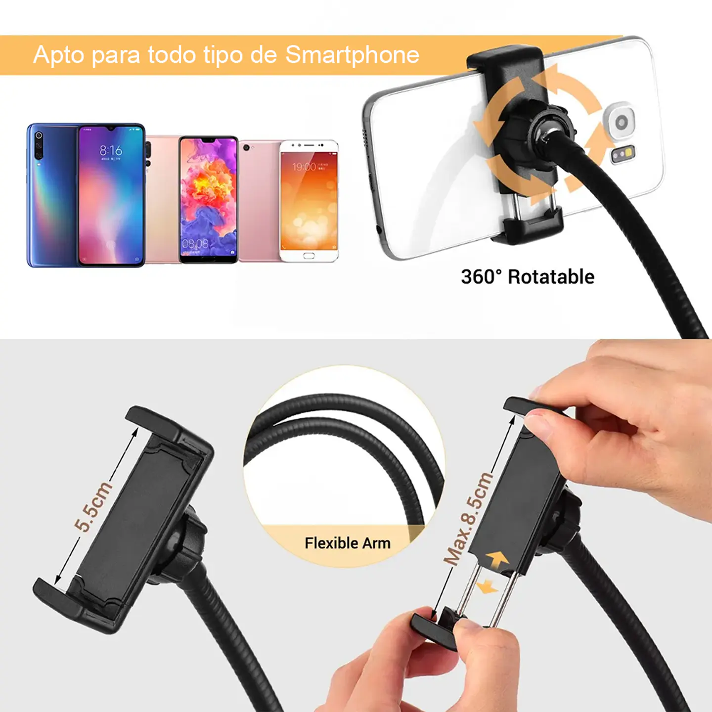 Kit 2 En 1 Aro Luz Fotografias Led Selfie Soporte Tik Tok 5