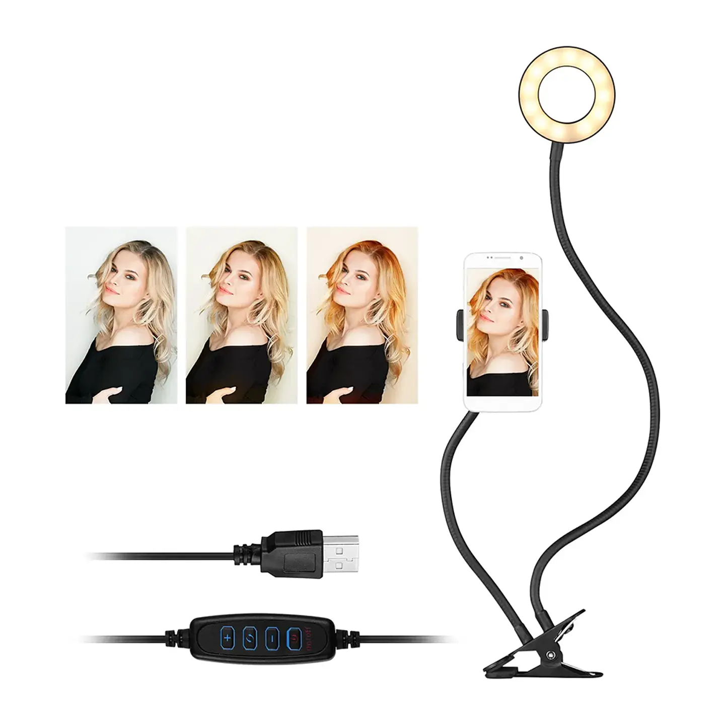 Kit 2 En 1 Aro Luz Fotografias Led Selfie Soporte Tik Tok 8