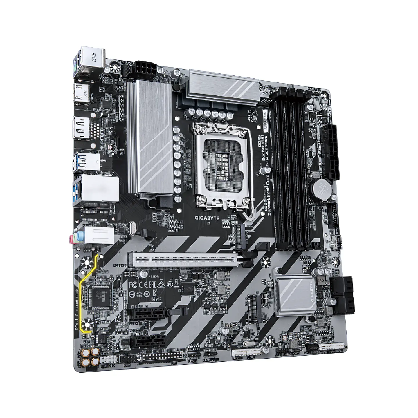 Placa Madre Gigabyte B860M D3HP, Intel LGA 1851 DDR5, mATX 3
