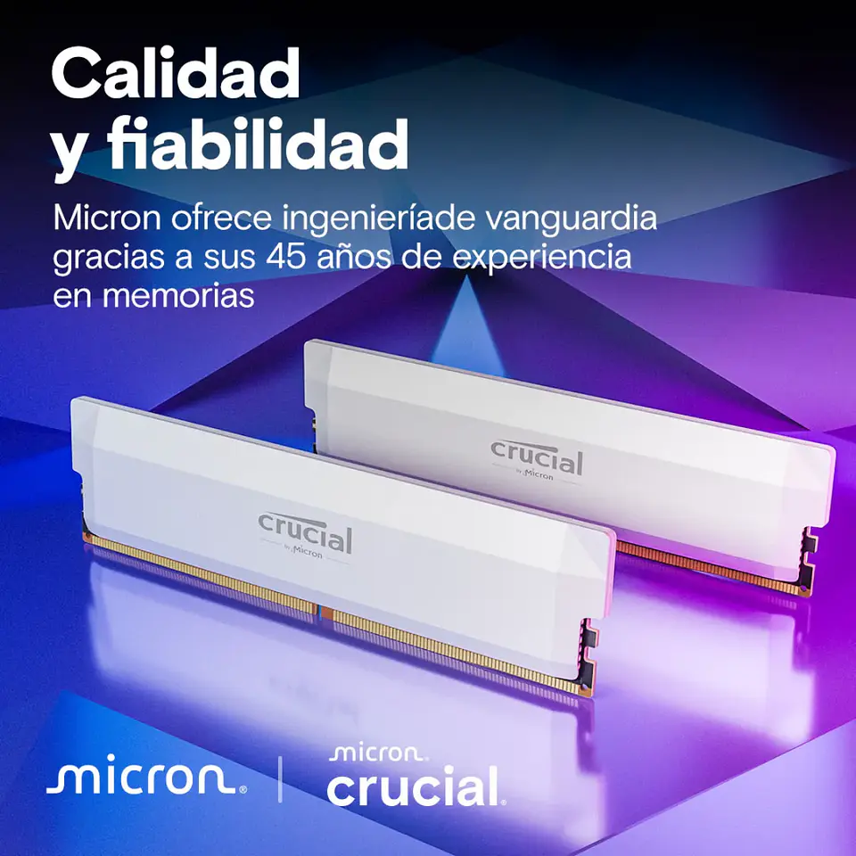 Memoria RAM Crucial Pro 16GB DDR5 6000Mhz CL36 DIMM WH 3
