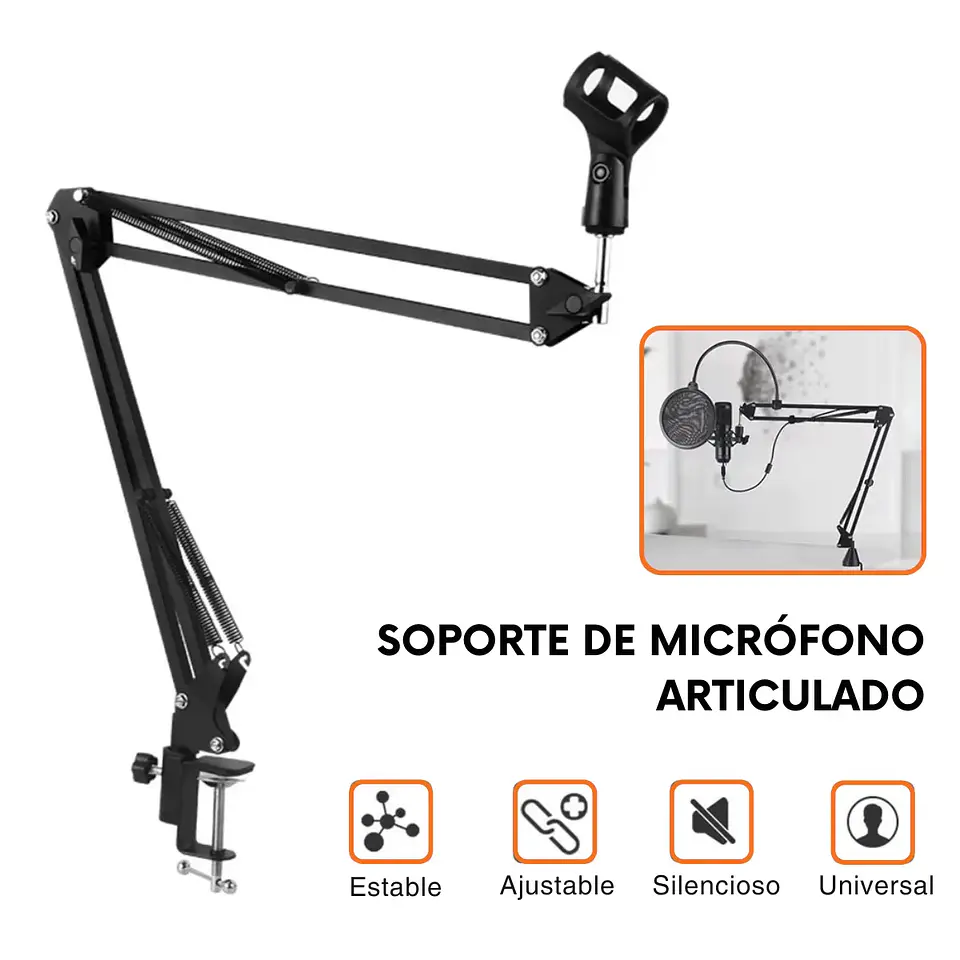 Brazo Soporte Metálico para Micrófono Articulado Ajustable 2