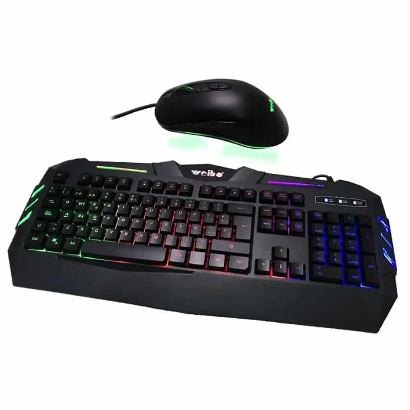 Pack gamer teclado y mouse RGB - Weibo WB-520 1