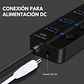 HUB USB 4 Puertos 3.0 5Gbps, 30cm, Led Indicador y Switch Negro - Miniatura 6