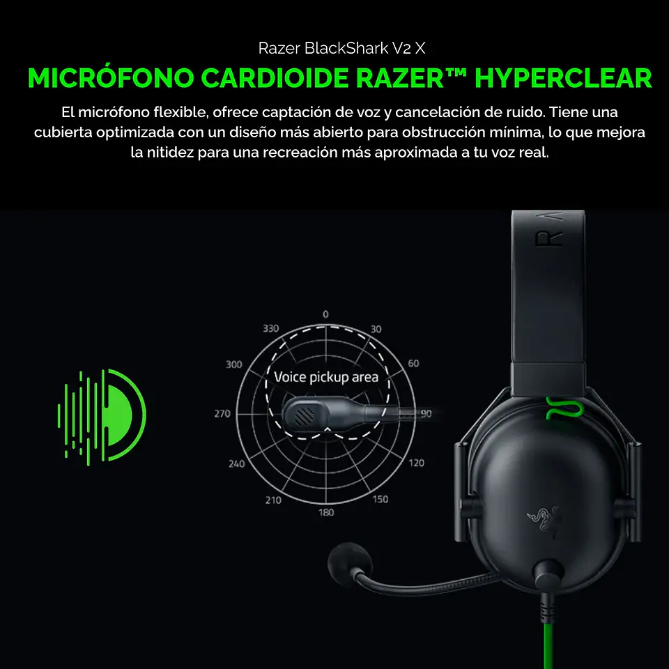 Audífonos Gamer Razer BlackShark V2 X Multiplataforma 3.5mm Mic 2