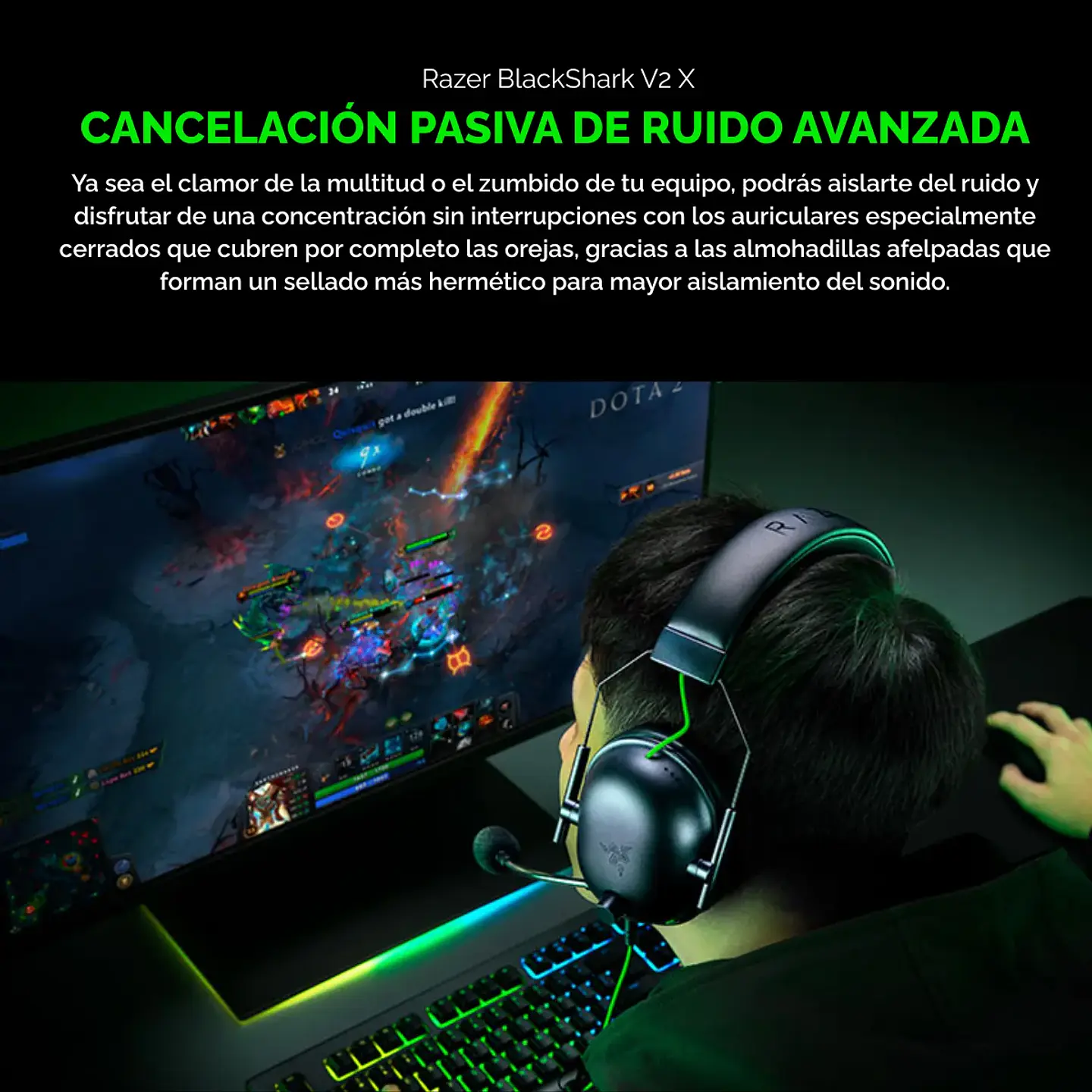 Audífonos Gamer Razer BlackShark V2 X Multiplataforma 3.5mm Mic 3