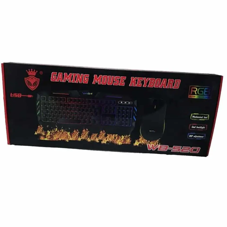 Pack gamer teclado y mouse RGB - Weibo WB-520 5