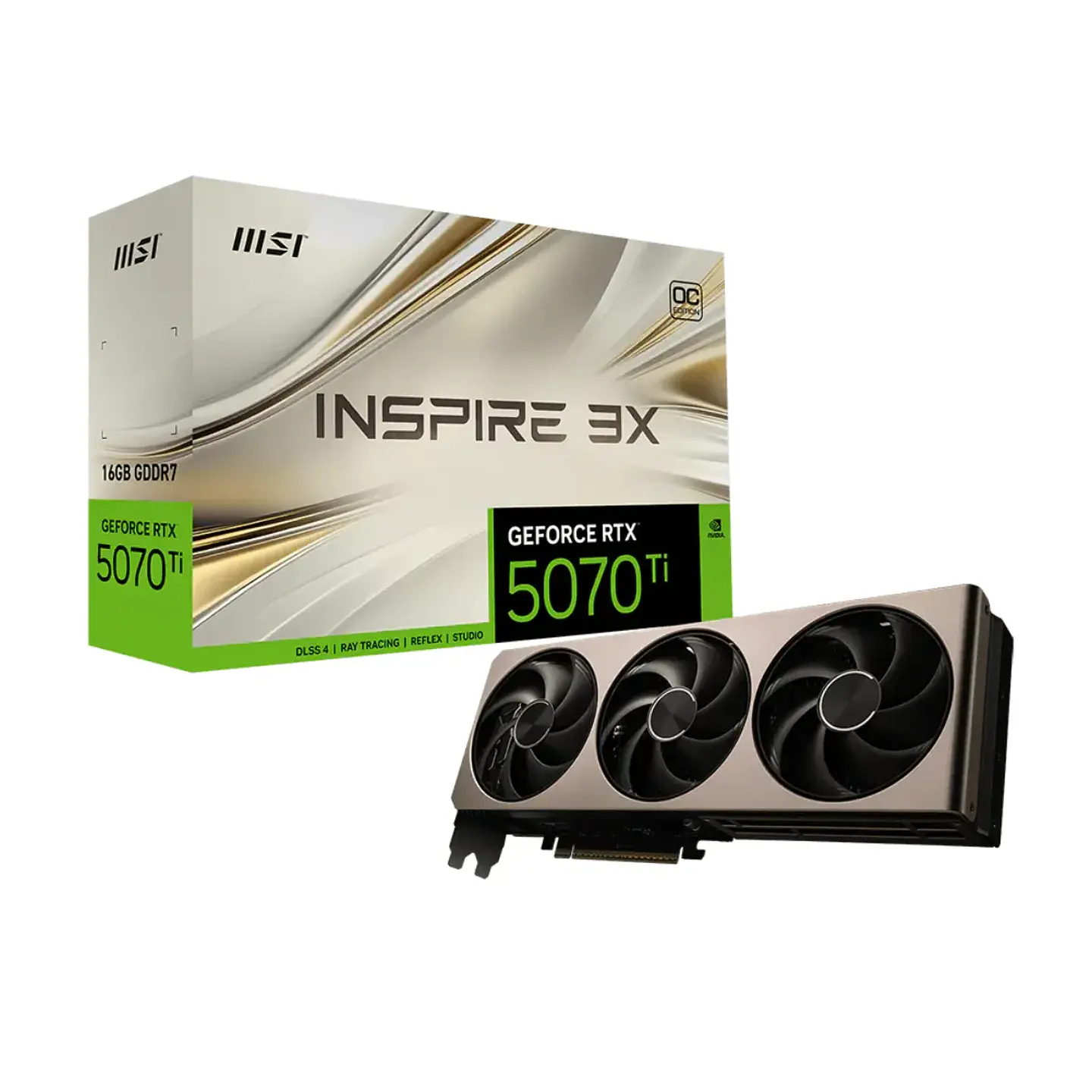 Tarjeta de Video MSI RTX 5070 Ti 16G INSPIRE 3X OC GDDR7 PciE-5 1