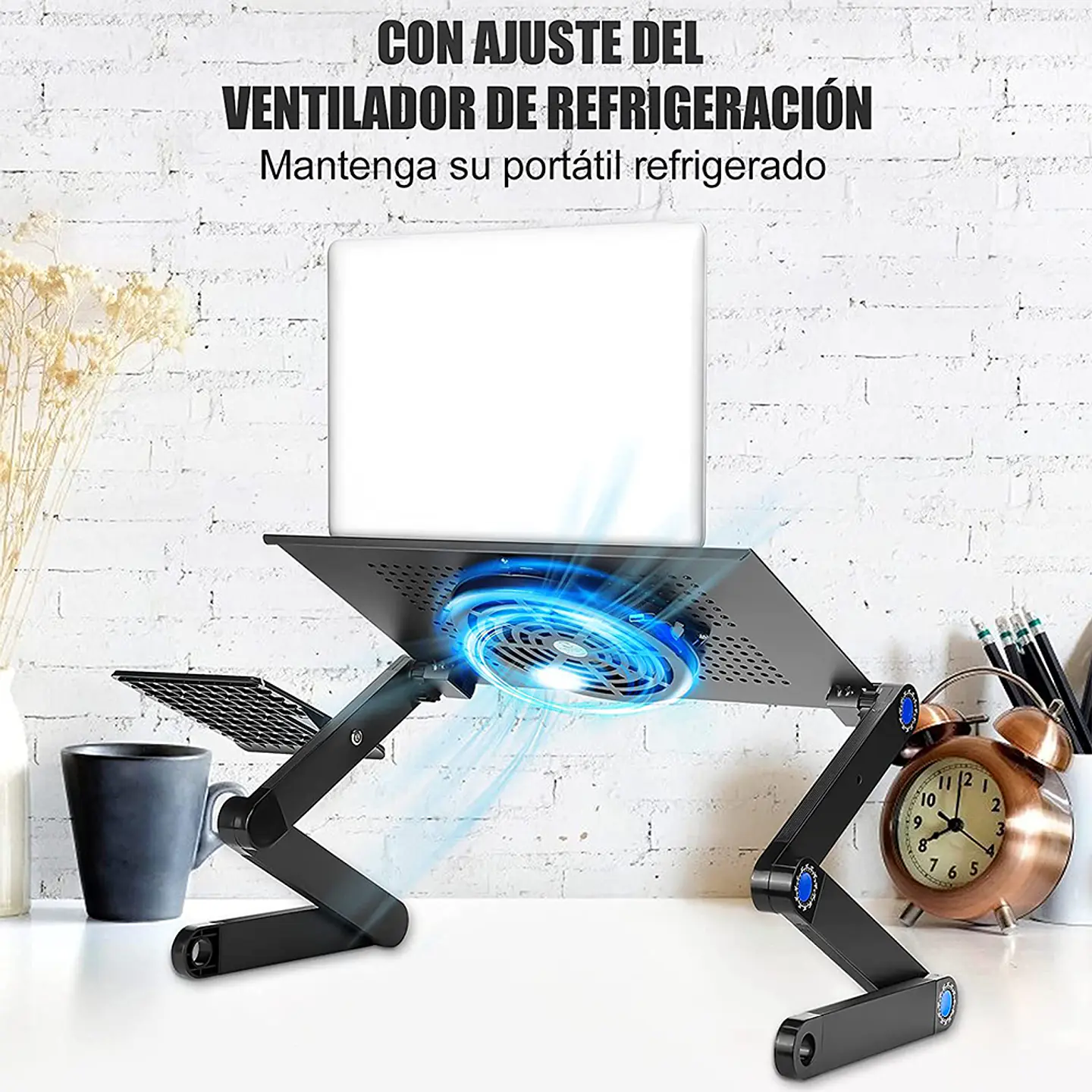 Mesa Laptop Ventilador Notebook Soporte Macbook Fan Cooler 2