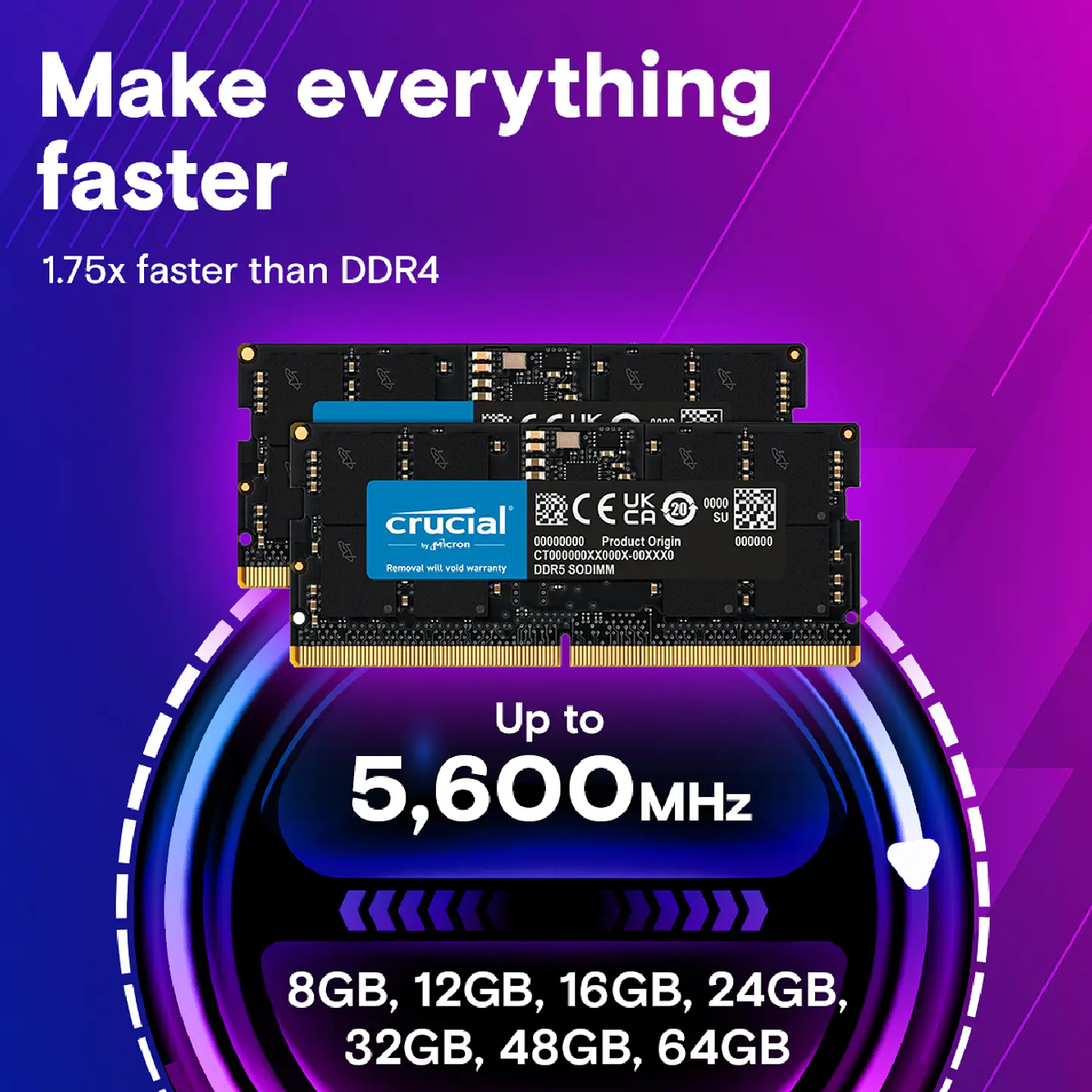 Memoria Ram Crucial 32GB DDR5 5600Mhz SODIMM Notebook 4