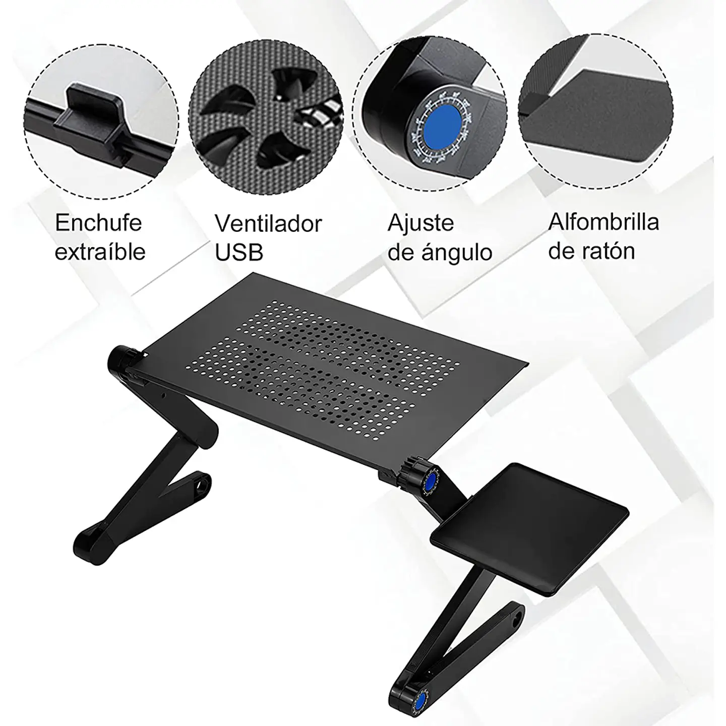 Mesa Laptop Ventilador Notebook Soporte Macbook Fan Cooler 5