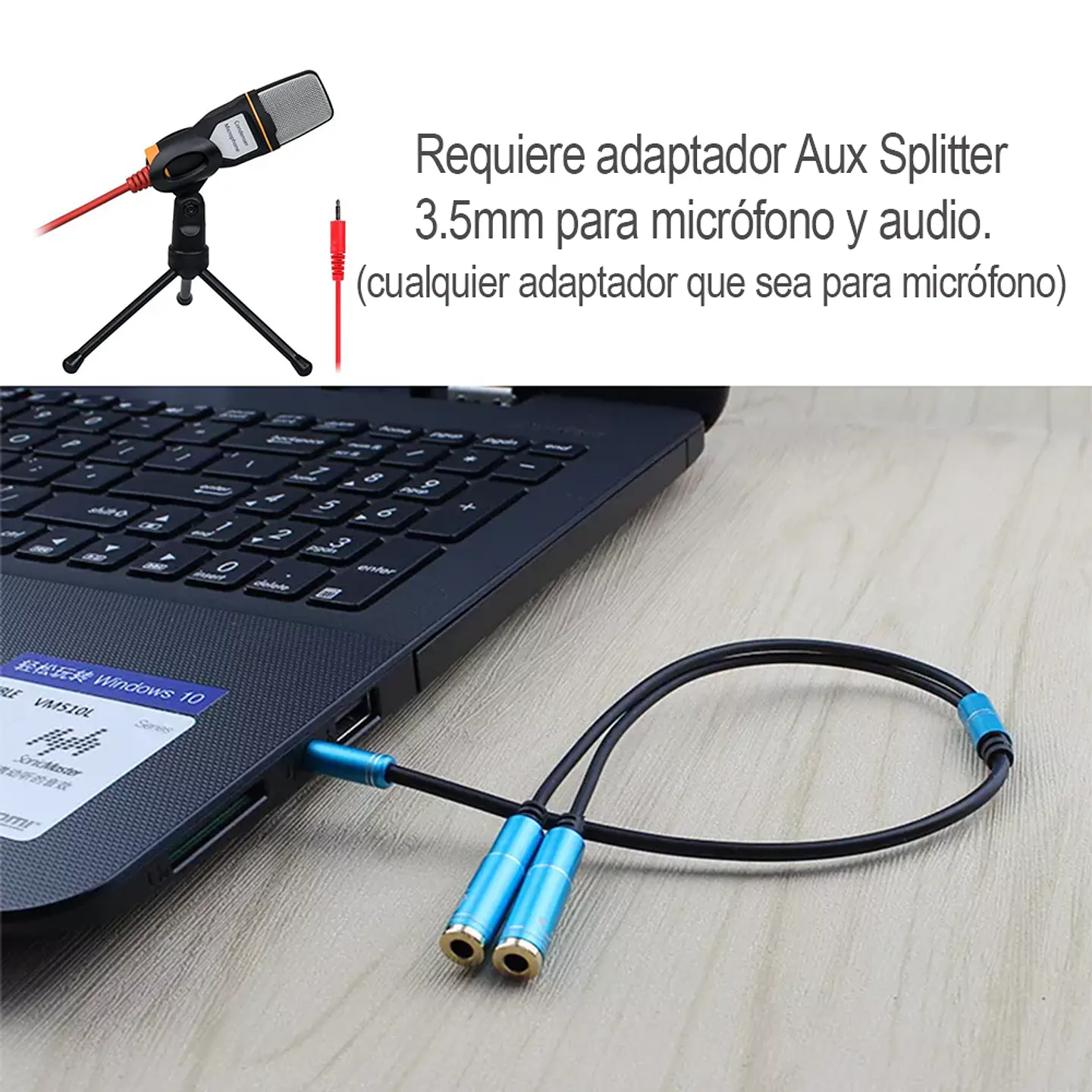 Micrófono Condensador Omnidireccional, Incluye trípode, Plug 3.5mm 1