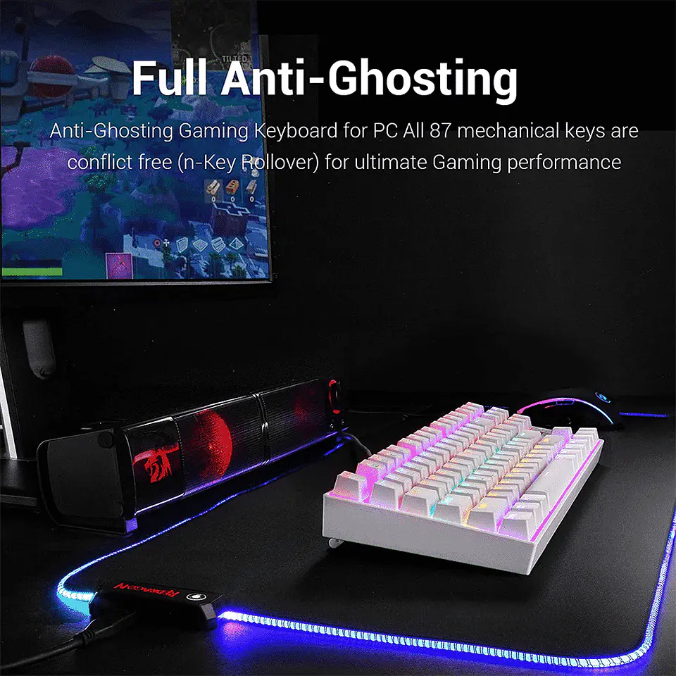 Teclado Mecánico Redragon Kumara Blanco - (K552W-RGB) 2