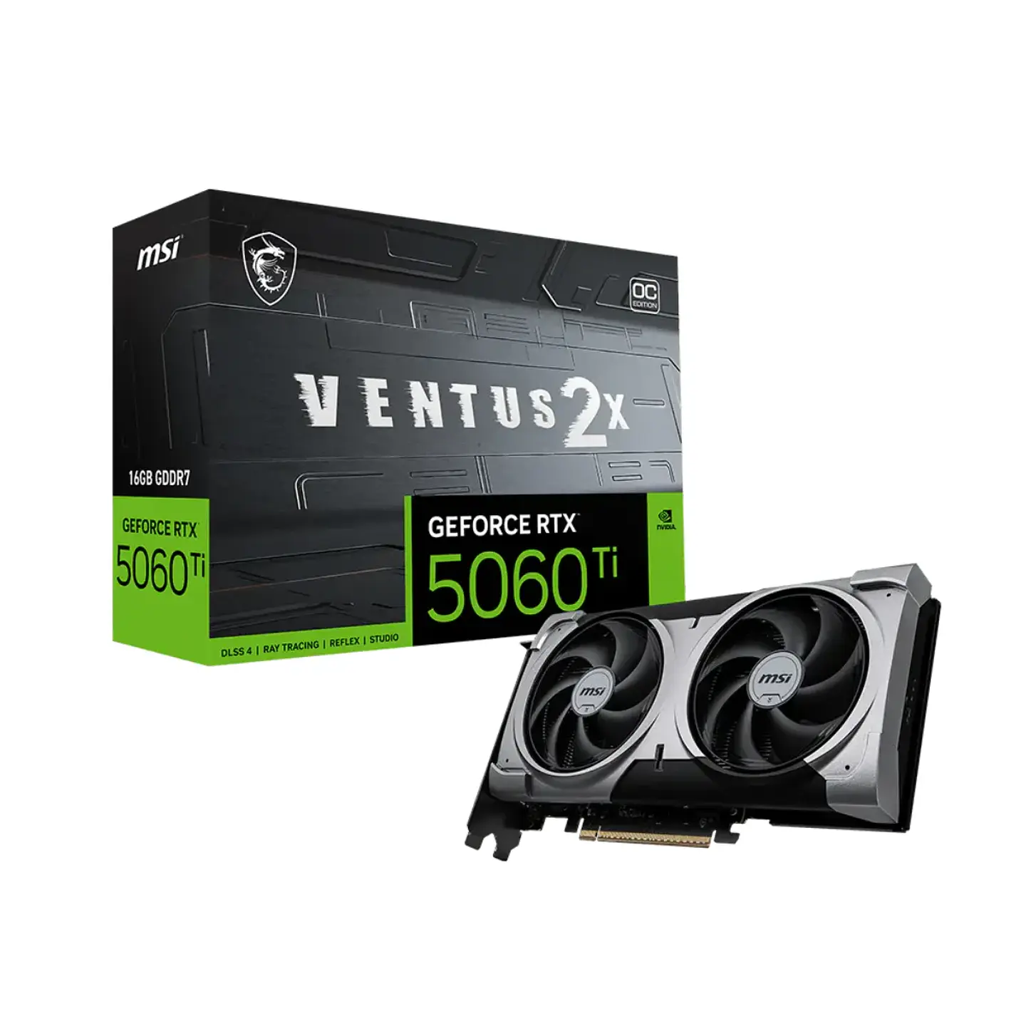 Tarjeta de Video MSI RTX 5060 Ti 16G Ventus 2X OC Plus GDDR7 1