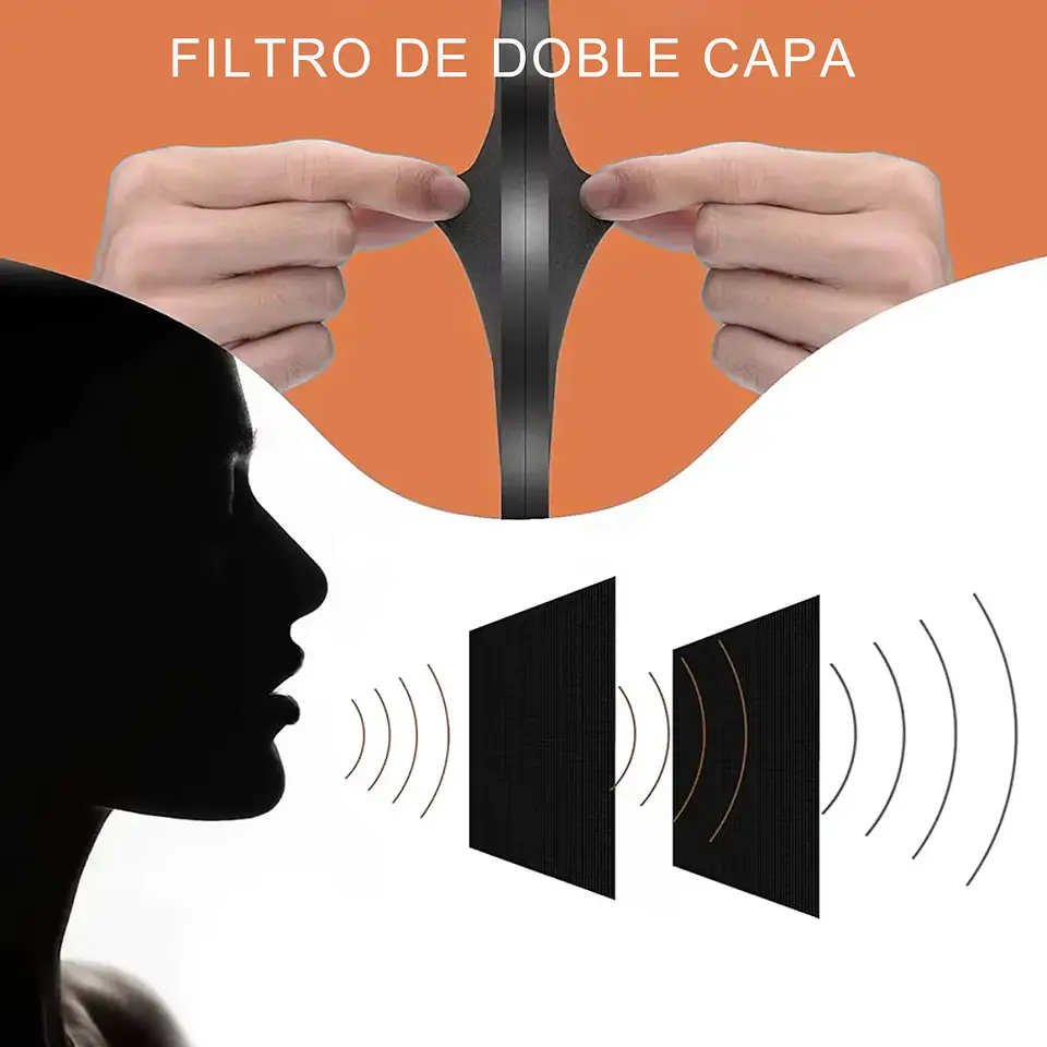 Filtro Anti-pop Metal Flexible Doble Malla Para Micrófonos 6