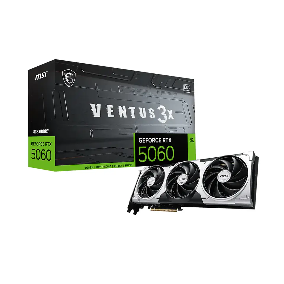 Tarjeta de Video MSI RTX 5060 8G VENTUS 3X OC GDDR7 PciE-5 1