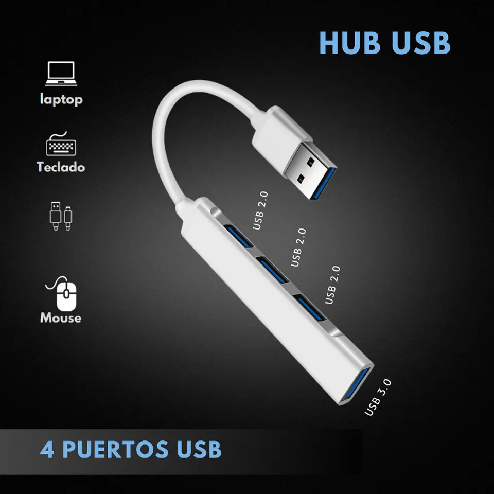 Adaptador Hub Extensor Usb 3.0 a 4 Puertos Usb 5gbsp 2