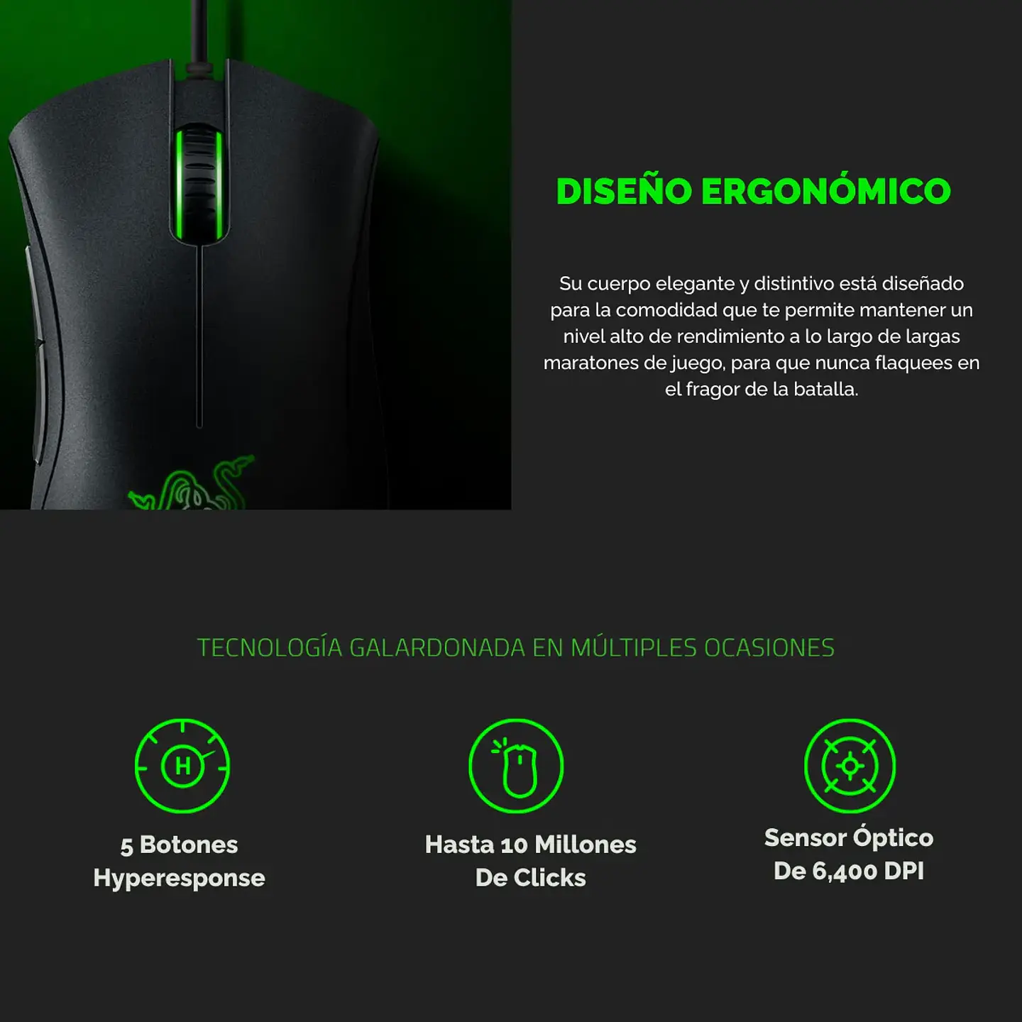 Mouse Gamer Razer Deathadder Essential Black Óptico 6400 DPI 4