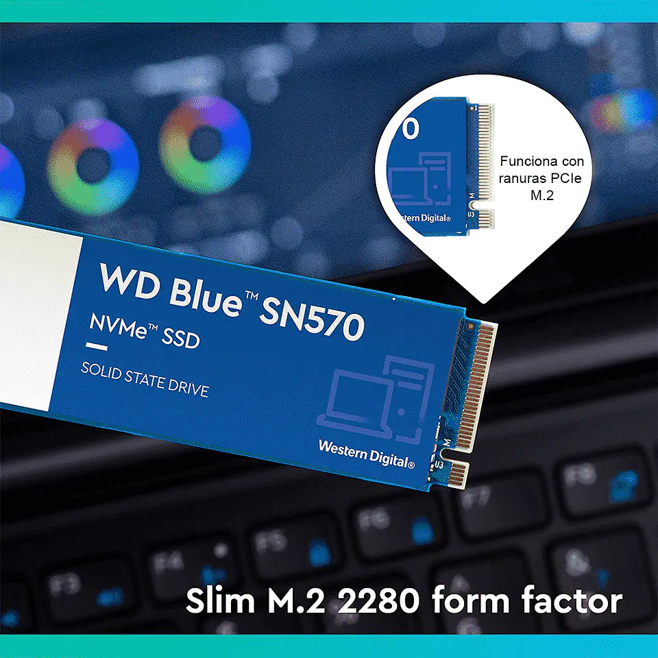 Disco Sólido WD Blue SN570 de 1TB (NVMe, M.2 2280, PCIe 3.0) 4