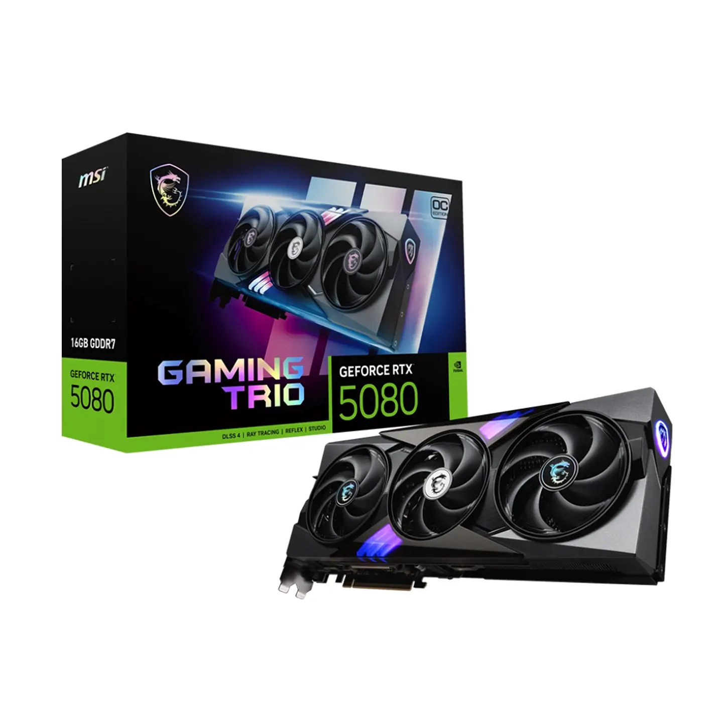 Tarjeta Video MSI RTX 5080 16G Gaming Trio OC, 256bit GDDR7 1