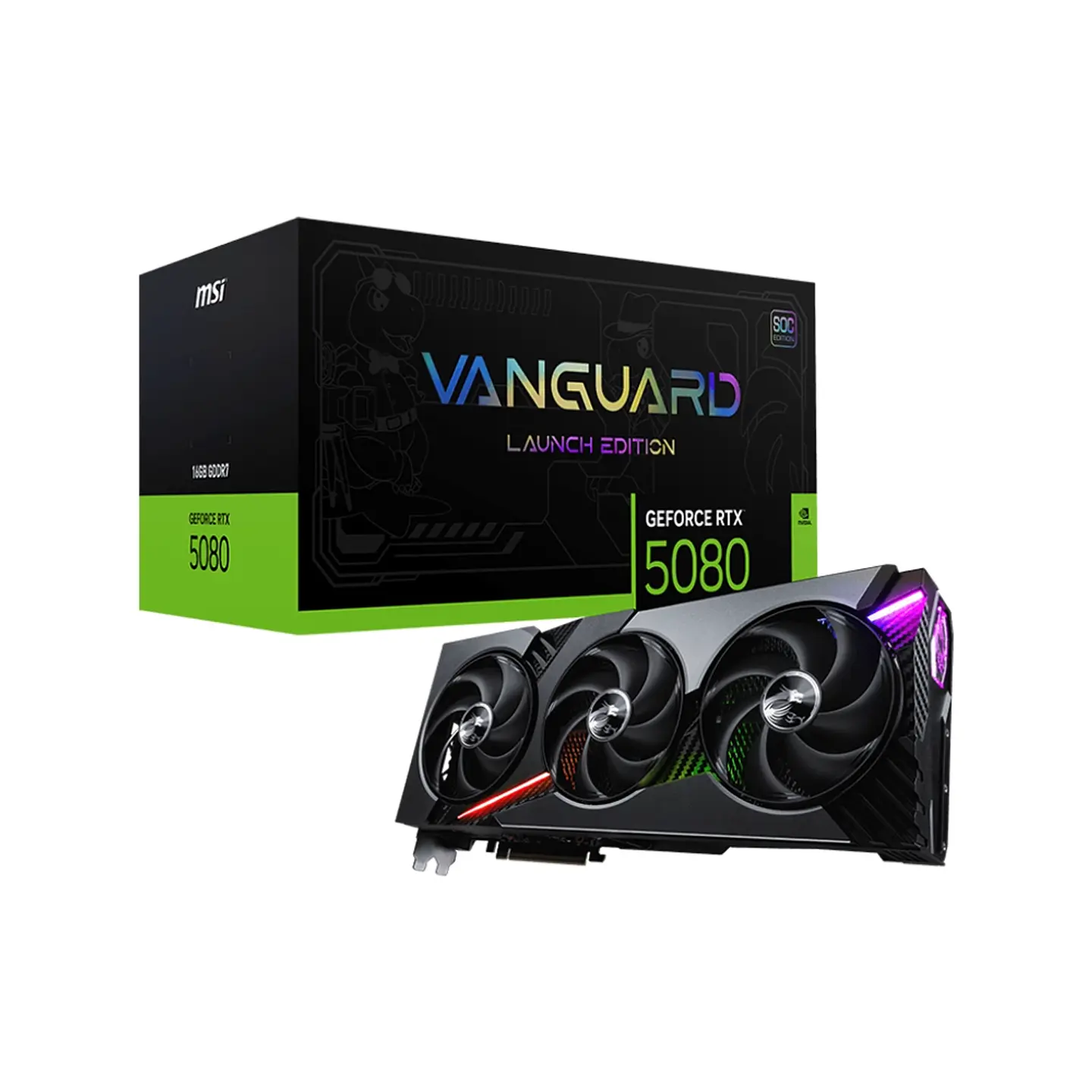 Tarjeta de Video MSI RTX 5080 16G Vanguard Soc Launch Edition 1