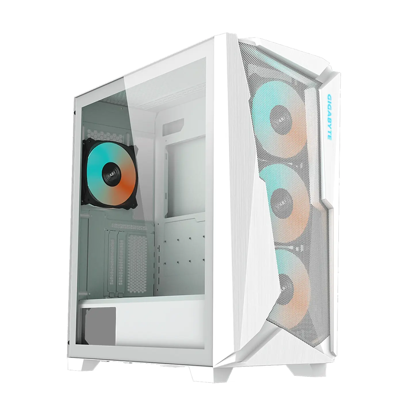 Gabinete Gigabyte C301 Glass, ATX, 4 coolers ARGB, Blanco 1