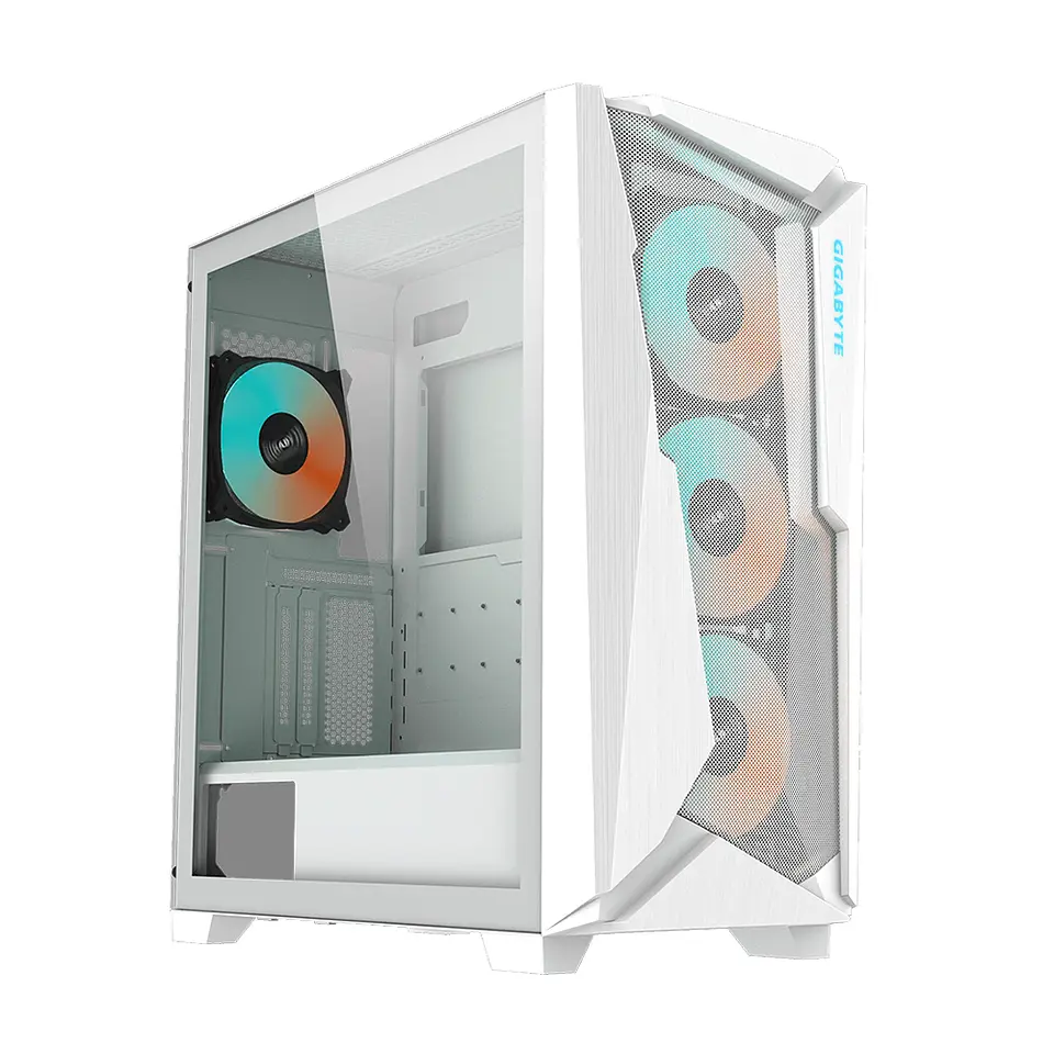 Gabinete Gigabyte C301 Glass, ATX, 4 coolers ARGB, Blanco 1