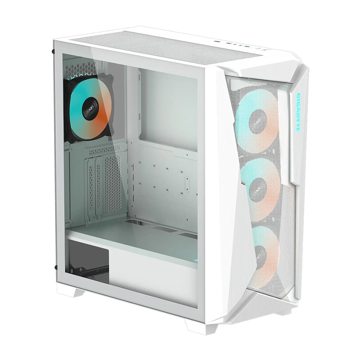 Gabinete Gigabyte C301 Glass, ATX, 4 coolers ARGB, Blanco 2