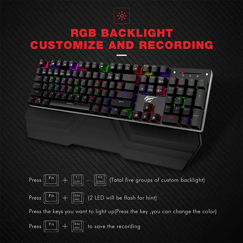 Teclado Gamer Mecánico Gamenote con Apoyamuñeca Switch Blue - KB432L 3