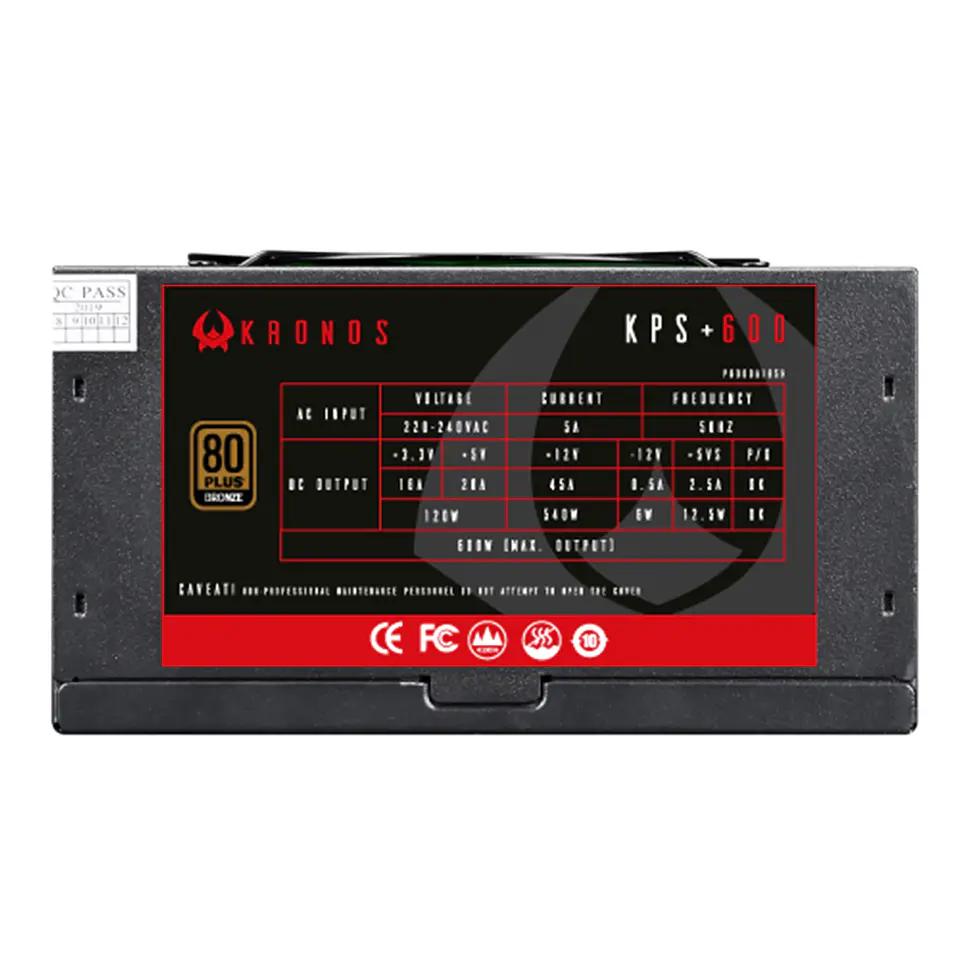 Fuente de poder ATX Kronos 600w, Certificada 80 Plus bronze 2