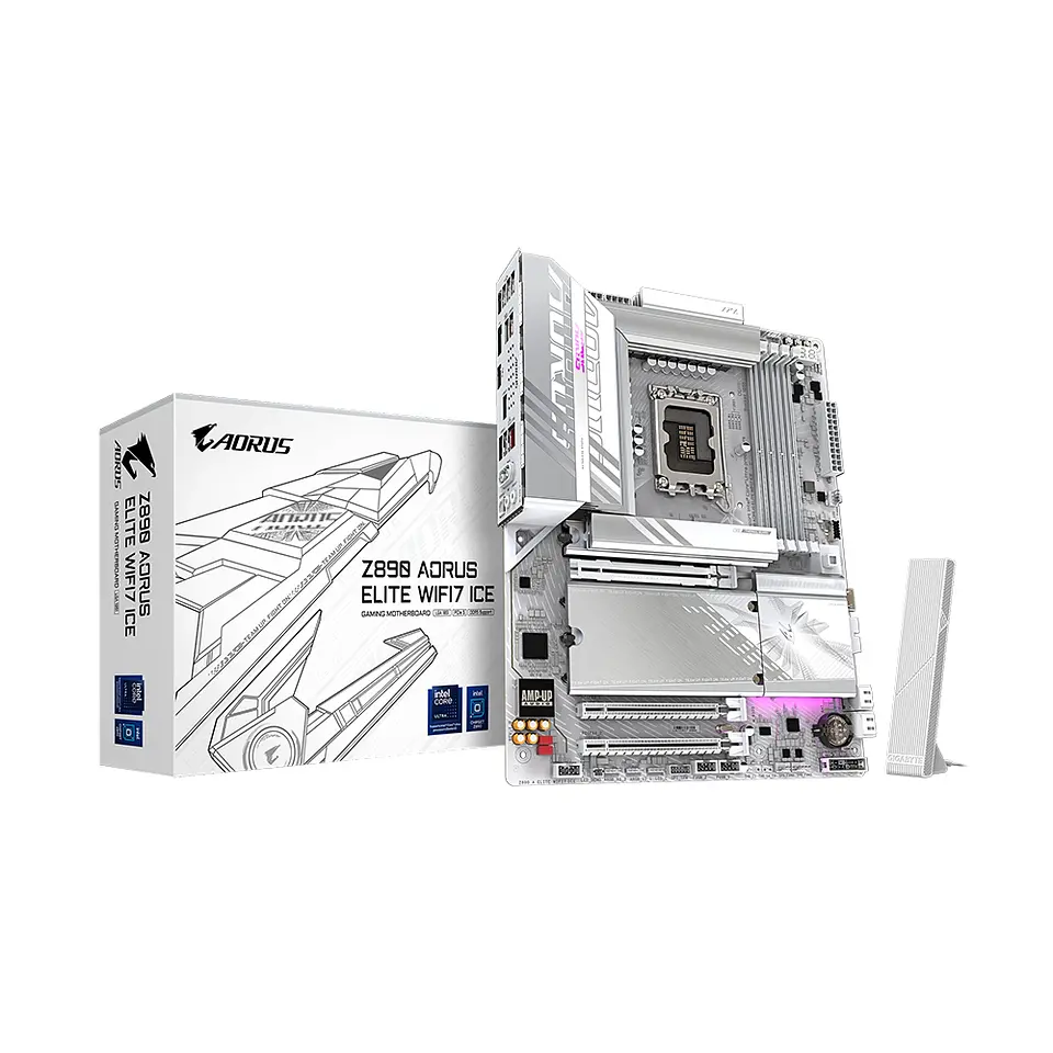 Placa Madre Z890 Aorus Elite Wifi 7 Ice, LGA1851, DDR5, ATX 1