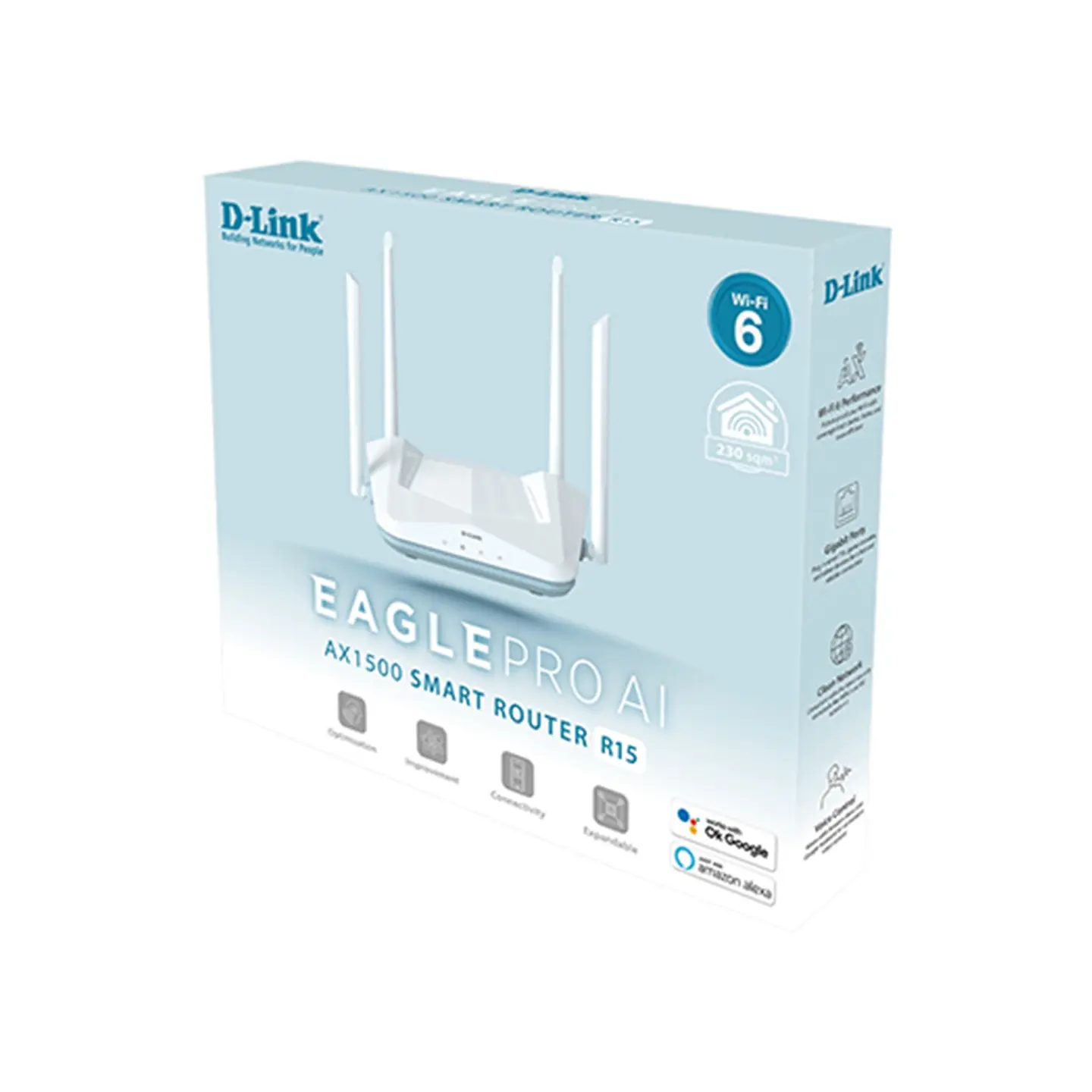 Router Inteligente Wifi D-Link R15 AX1500 Wi-Fi 6 AI 5