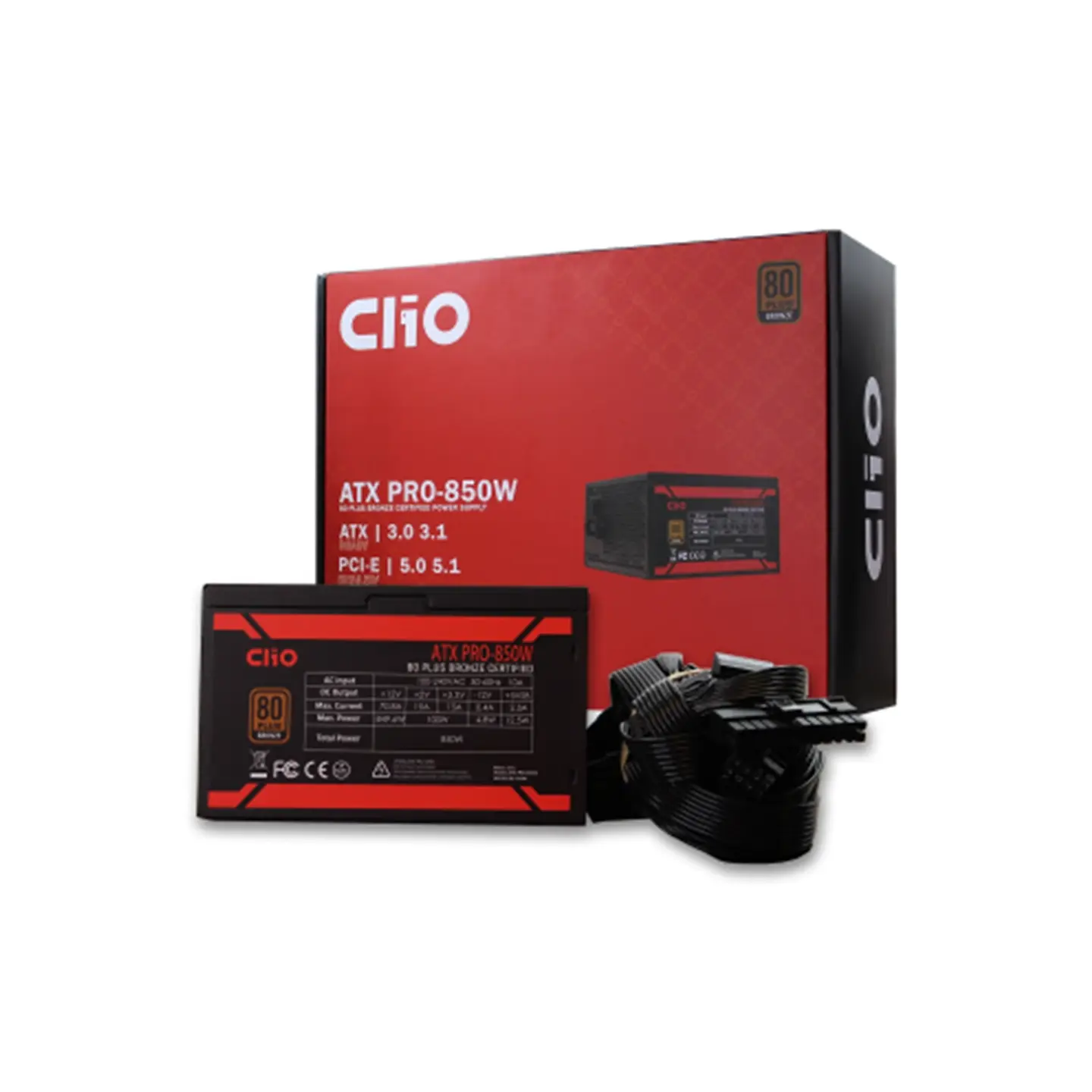 Fuente de Poder Clio ATX PRO 850W, 80 Plus Bronze, ATX 1