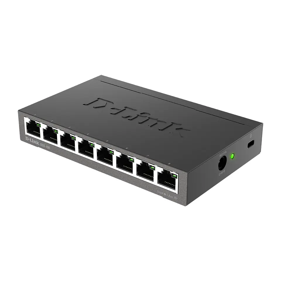 Switch D-Link DGS-108 8 Puertos Gigabit 1000 Mbps Metal Case 1