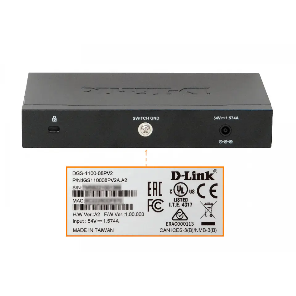 Switch D-Link DGS-1100-08PV2 8 Puertos 10/100/1000Mbps PoE 3