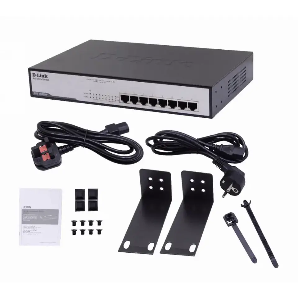 Switch D-Link DGS-1008MP 8x puertos 10/100/1000Mbp PoEx 140W 5